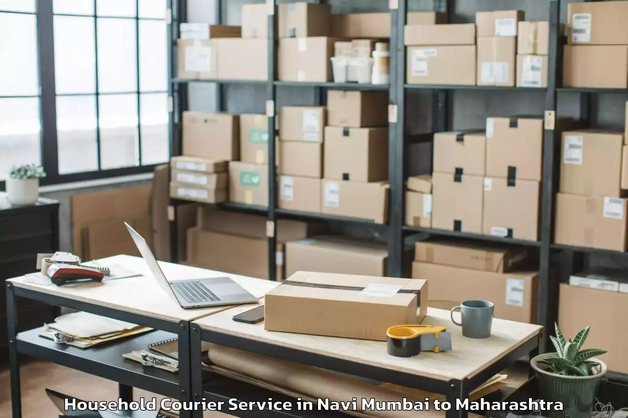 Reliable Navi Mumbai to Tirora Household Courier